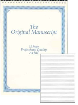 ORIGINAL MANUSCRIPT A4 12 STAVE 50PP SPIRAL TOP