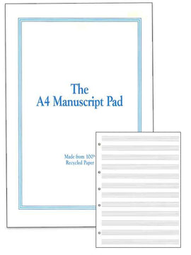 MANUSCRIPT PAD RECYCLED A4 50PP 12 STAVE