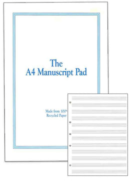 MANUSCRIPT PAD RECYCLED A4 50PP 12 STAVE