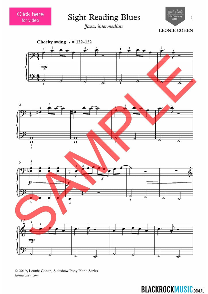 Sight Reading Blues - STUDIO LICENSED