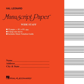 Wide Staff Manuscript Paper (Red Cover)