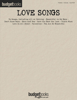 BUDGET BOOKS LOVE SONGS PVG