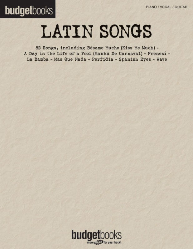 BUDGET BOOKS LATIN SONGS PVG