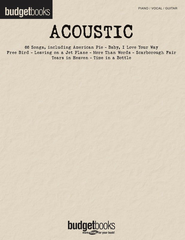 BUDGET BOOKS ACOUSTIC PVG