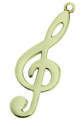 Keychain G Clef Polished Brass