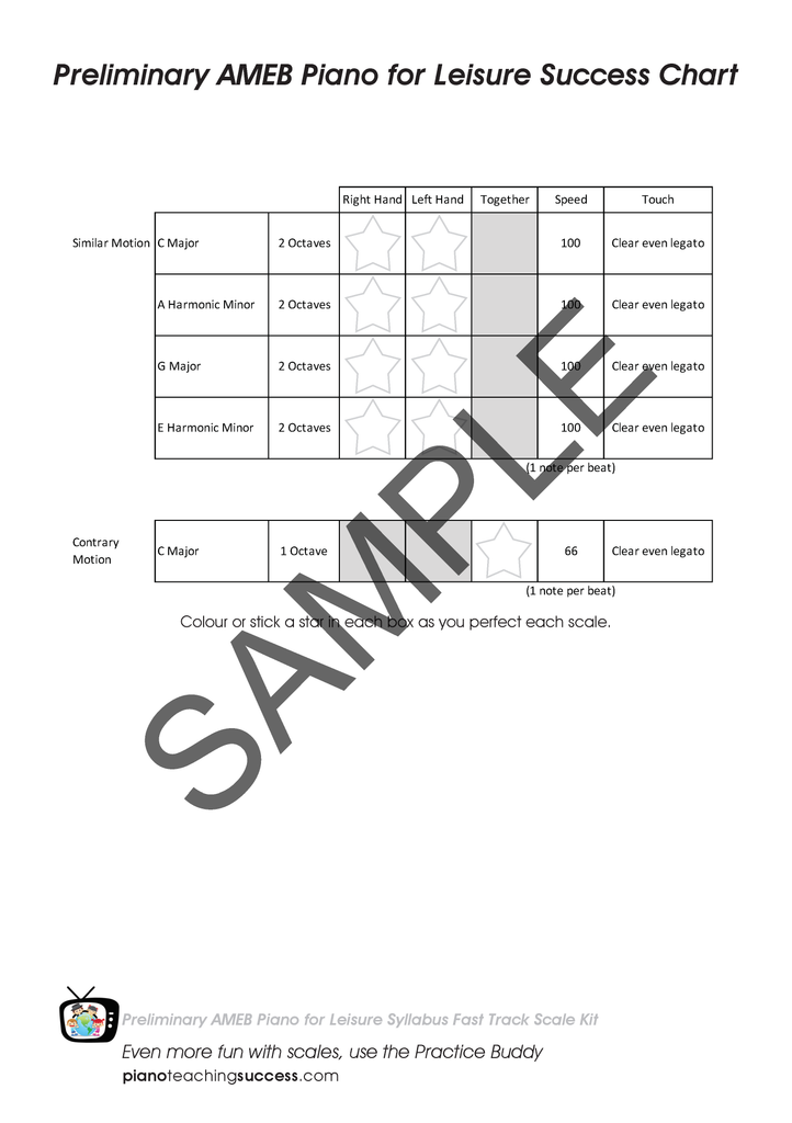 FAST TRACK SCALE KIT - AMEB PIANO FOR LEISURE PRELIMINARY