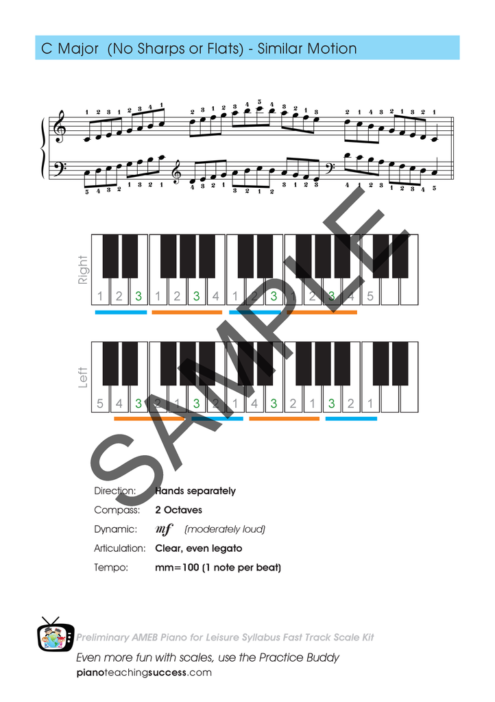 FAST TRACK SCALE KIT - AMEB PIANO FOR LEISURE PRELIMINARY