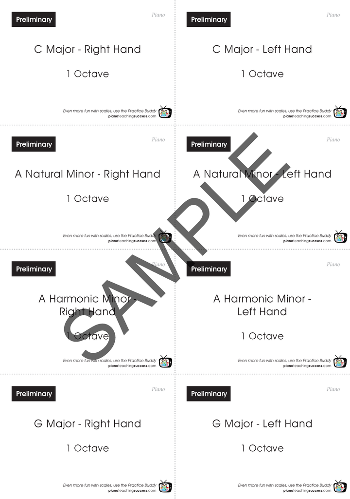 FAST TRACK SCALE KIT - AMEB PIANO (COMPREHENSIVE) PRELIMINARY