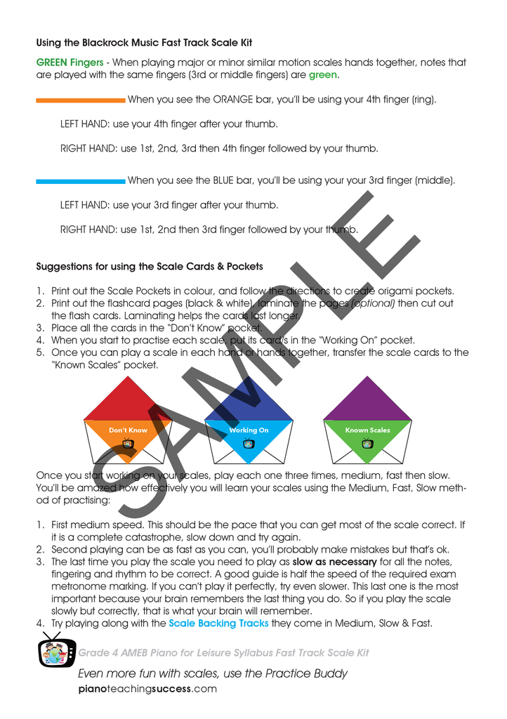 FAST TRACK SCALE KIT - AMEB PIANO FOR LEISURE GRADE 4