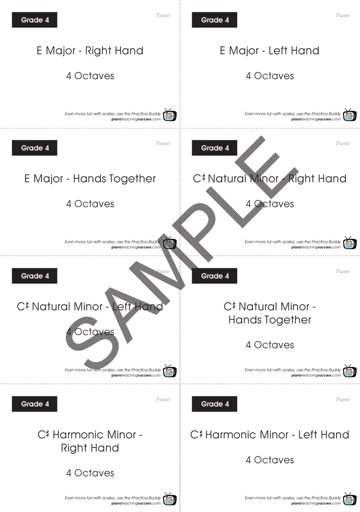 FAST TRACK SCALE KIT - AMEB PIANO (COMPREHENSIVE) GRADE 4