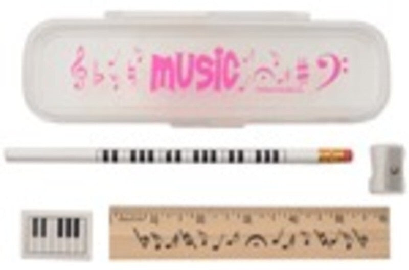PENCIL CASE SET MAGENTA MUSIC IMPRINT