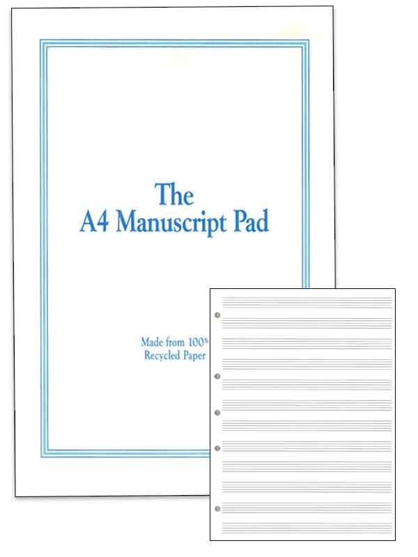 MANUSCRIPT PAD RECYCLED A4 50PP 12 STAVE