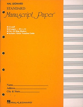 MANUSCRIPT PAPER STD 64PP 12 STAVE YELLOW