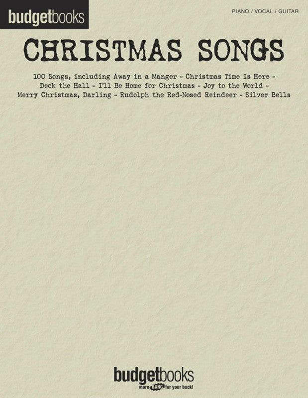 BUDGET BOOKS CHRISTMAS SONGS PVG