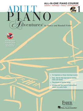 ADULT PIANO ADVENTURES ALL IN ONE LESSON BK 1 BK/2CDS