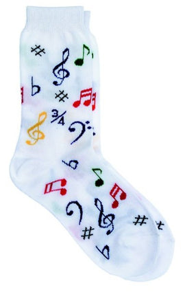 Socks Multi Notes White Womens
