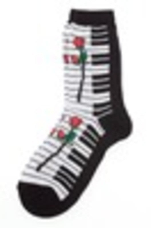 Socks Keyboard With Large Rose Womens