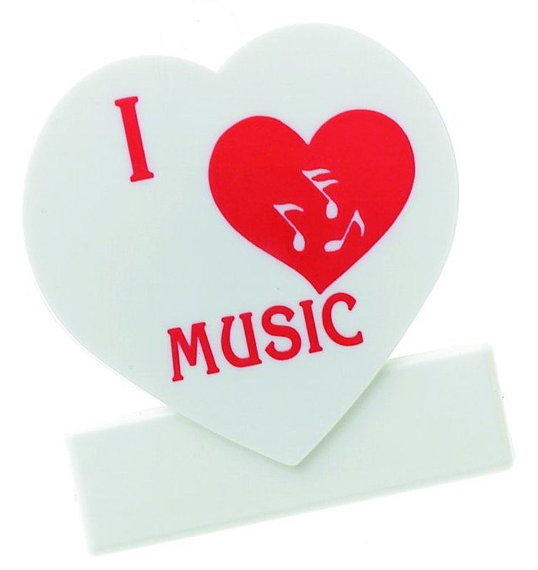 Magnetic Spring Heart Clip I Love Music