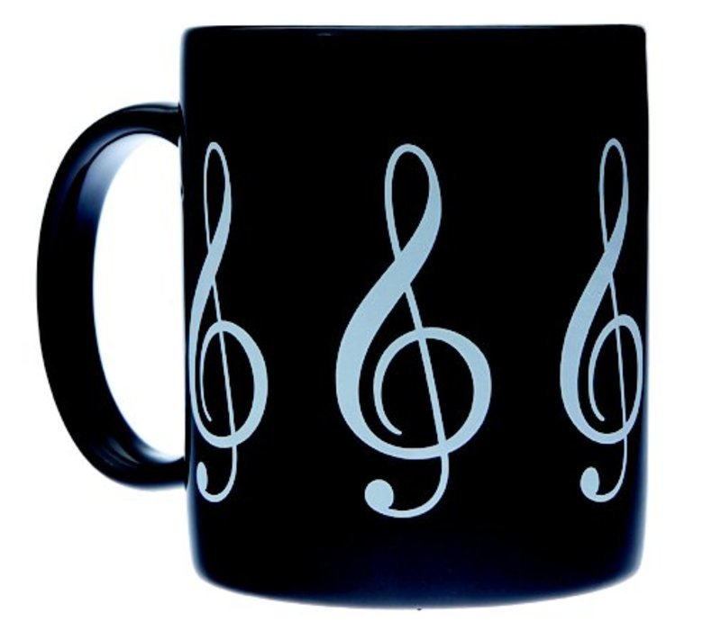 Mug Music Design G Clef Black