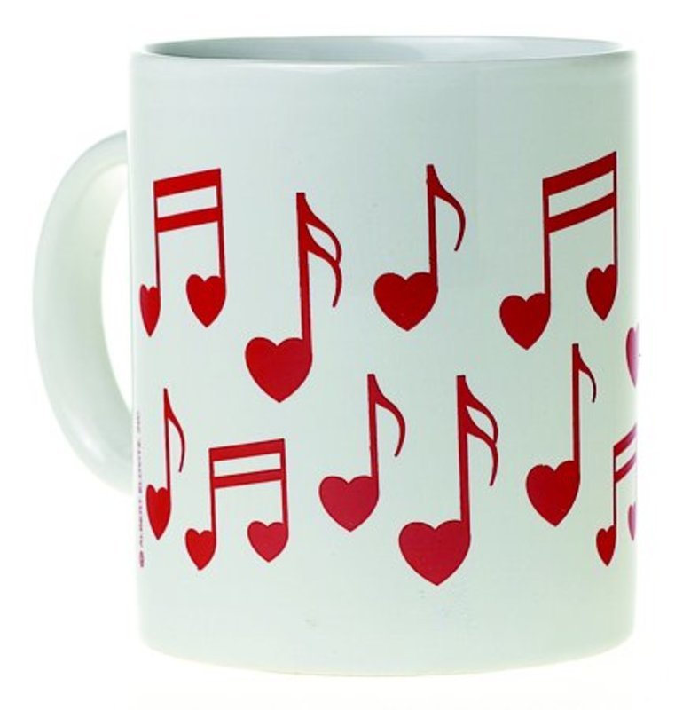 Mug Music Design Heart Notes