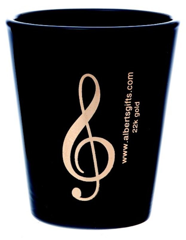 Shot Glass G Clef Black/Gold