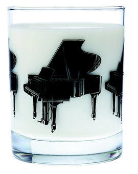 Glass Tumbler with Black Grand Piano Imprint