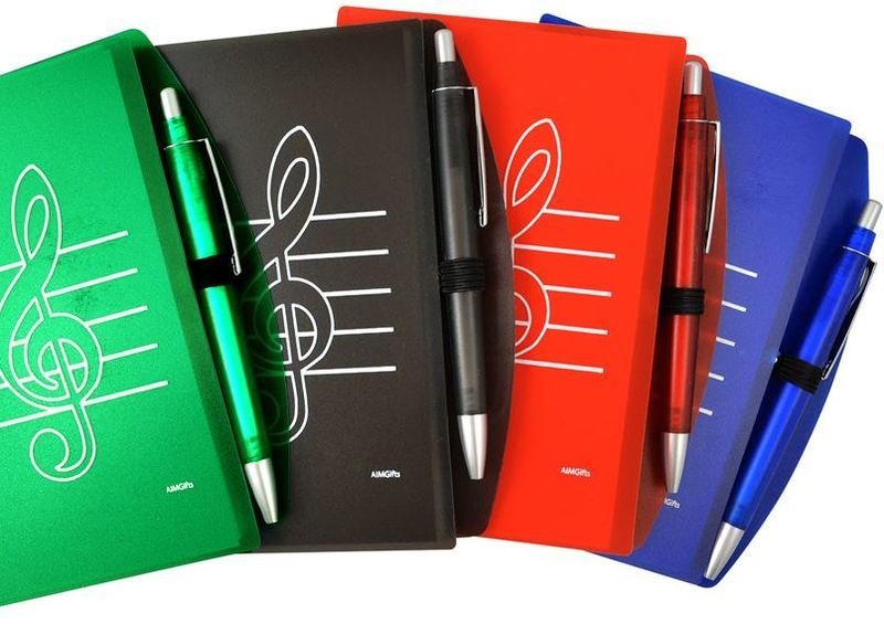 Treble Clef Notepad & Pen - Blue