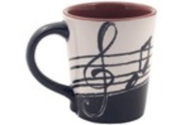 Latte Mug G Clef Small Music Notes