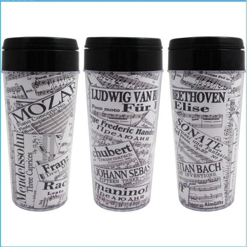 Sheet Music Collage Travel Tumbler