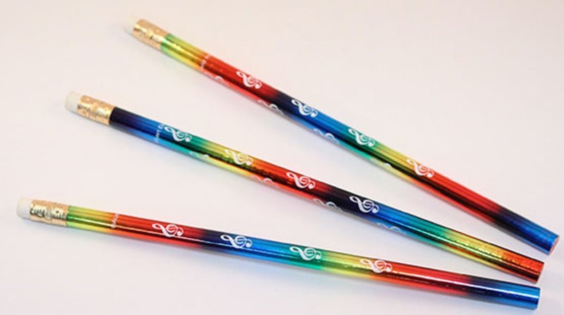 Prismatic Pencil Rainbow With G Clefs