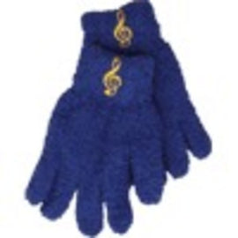 Fuzzy Gloves G Clef Royal Blue