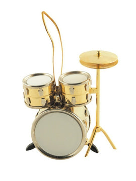 Drum Set Ornament - Gold