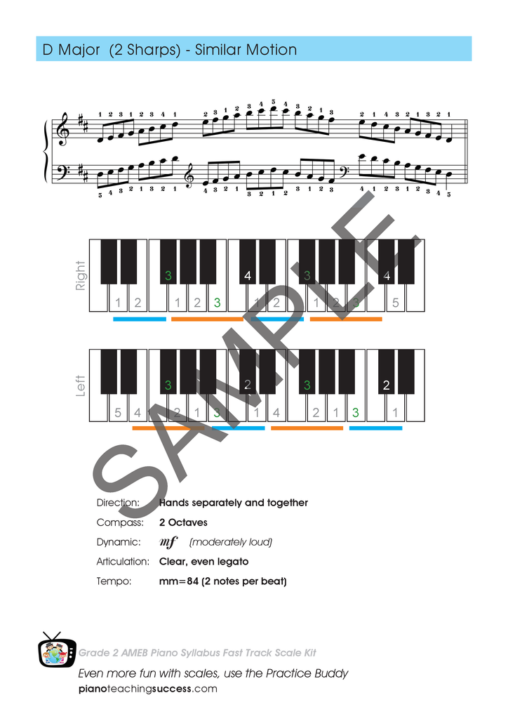 FAST TRACK SCALE KIT - AMEB PIANO (COMPREHENSIVE) GRADE 2