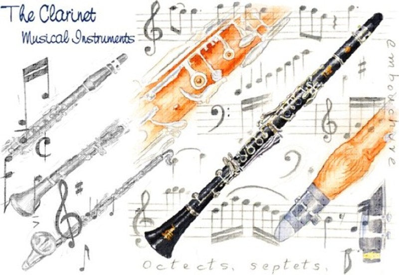 Greetings Card - Clarinet Design