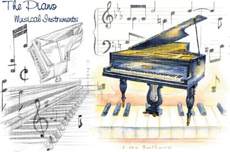 Greetings Card - Piano Design