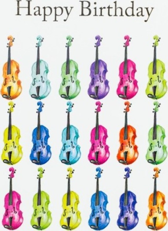 Happy Birthday Card - Jazzy Violin Design