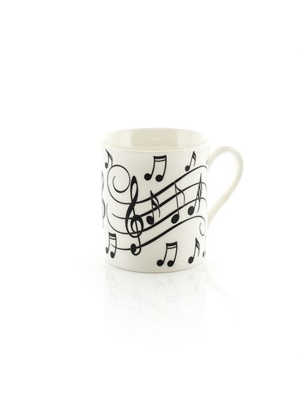 Music Notes Mug - Black On White