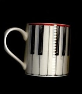 Fine China Mug - Piano Keys Design