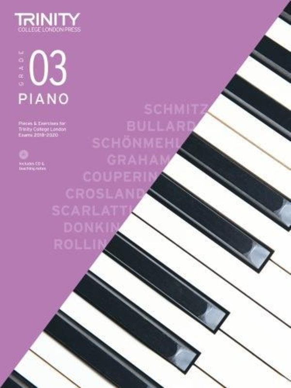 TRINITY COLLEGE PIANO PIECES & EXERCISES GR 3 2018-2020 BK/CD